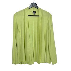 Eileen Fisher Light Green Open Front Crepe Cardigan Small